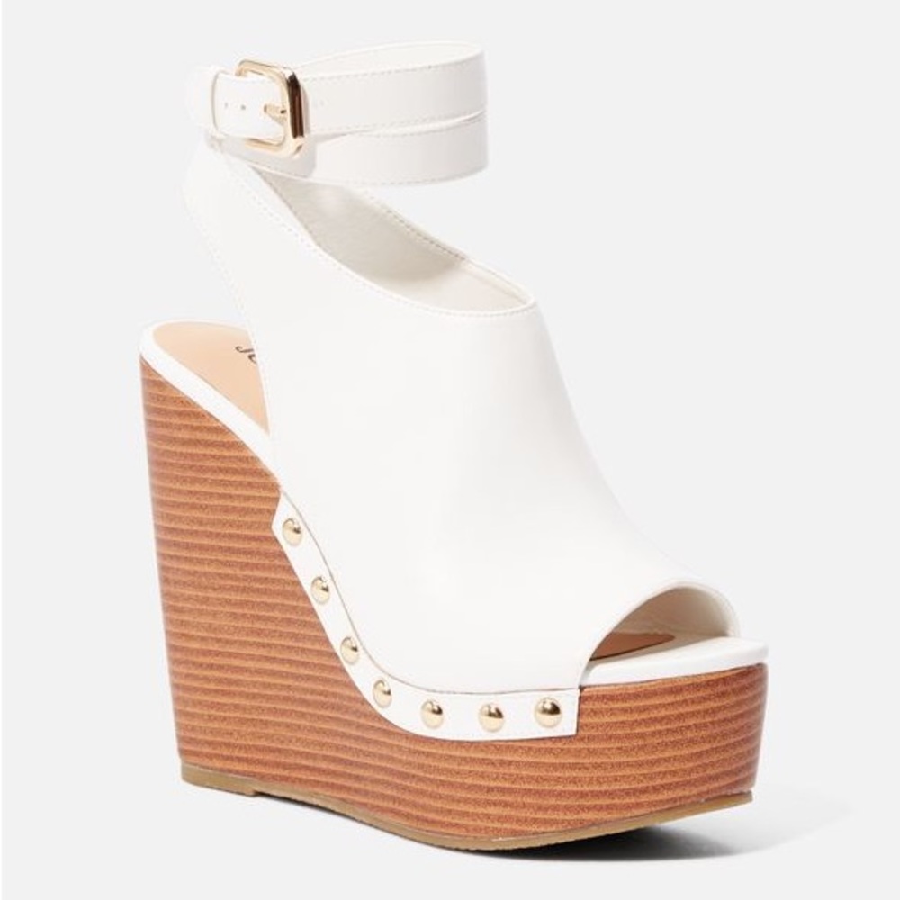 Sarahh Platform Wedge Faux Leather. 3.5 Heel Height. 1.5 platform height.